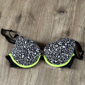 Black and White PINK Bra with Neon Accents